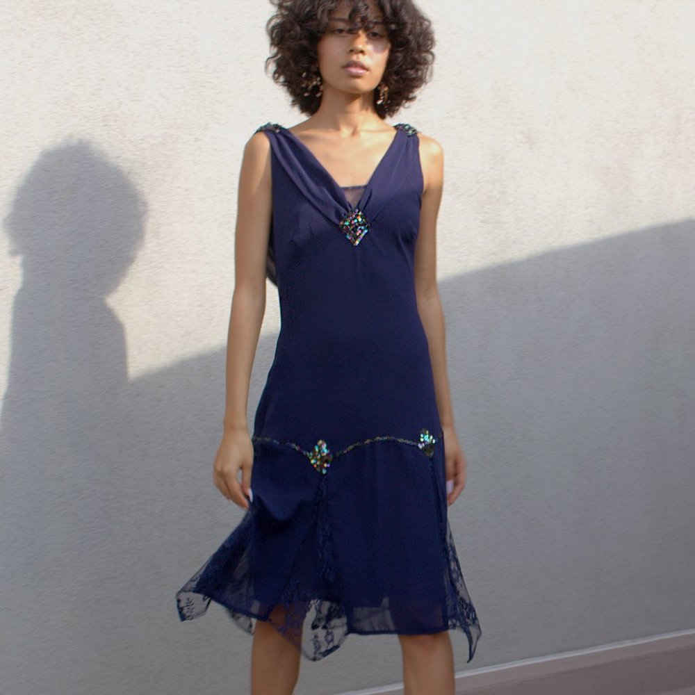 SOLD - V-Neck Vintage Dress